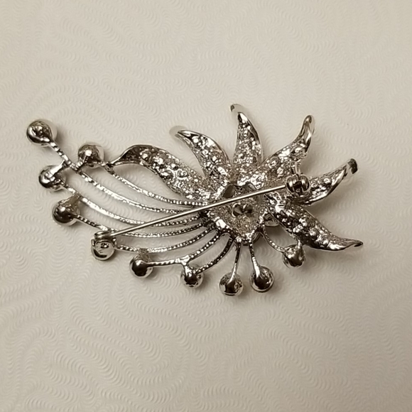 Black & Silver Crystals Brooch - Picture 2 of 2